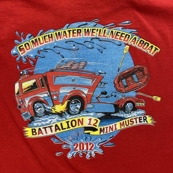 Fire Dept Engine 33 Battalion 12 Mini Muster 20th Anniversary 2012 T-Shirt XL - Picture 7 of 7